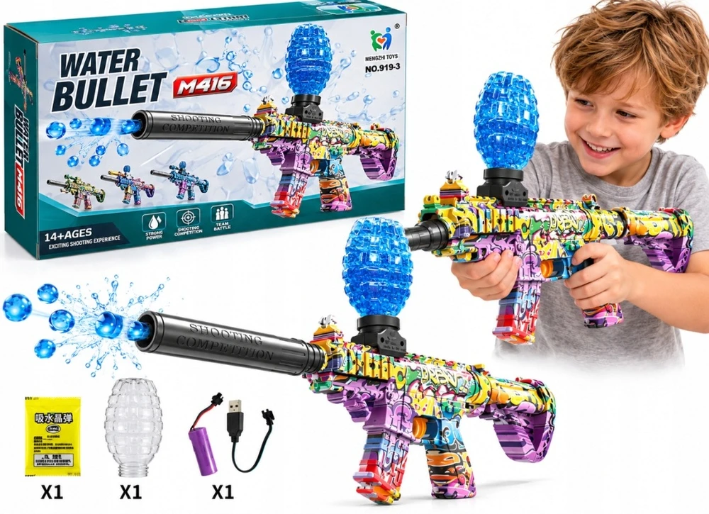 Elektrinis gelinių rutuliukų šautuvas 7 Toys Kolorów, 43 cm