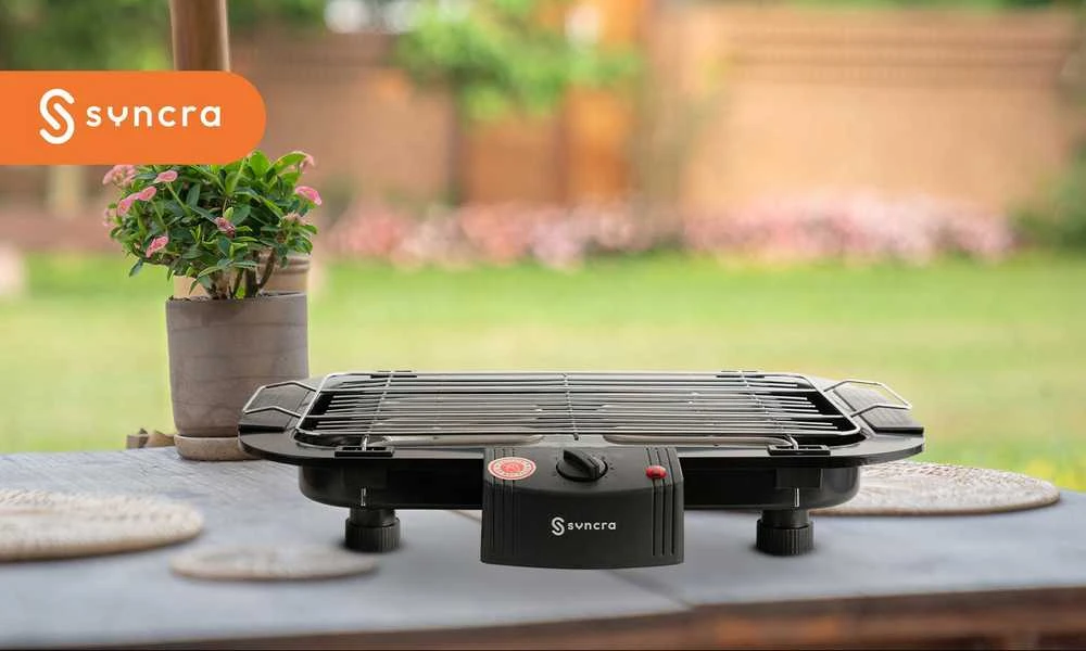 Elektrinis grilis 2000 W – stalo ir pastatomas BBQ su grotelėmis