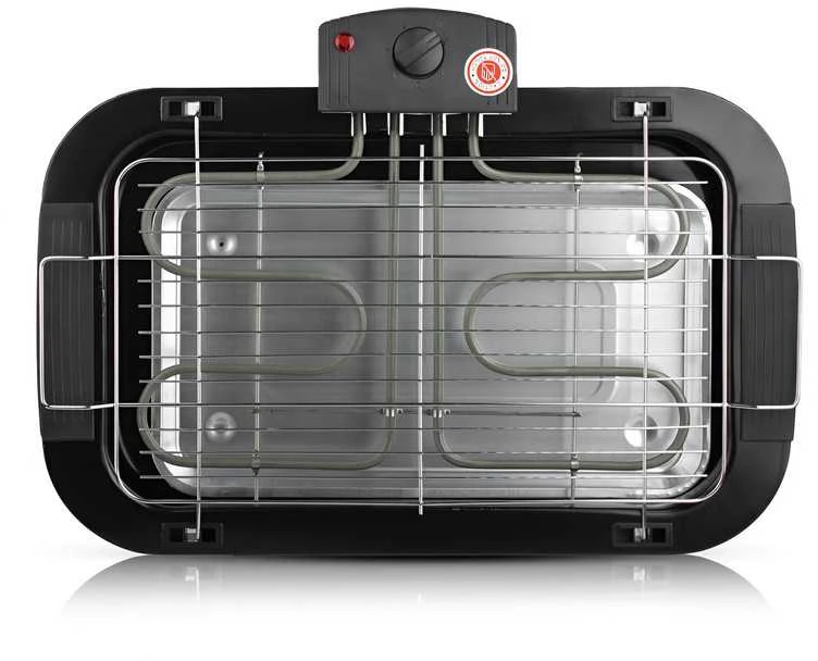 Elektrinis grilis 2000 W – stalo ir pastatomas BBQ su grotelėmis