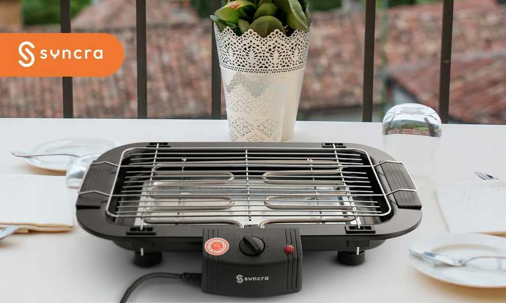 Elektrinis grilis 2000 W – stalo ir pastatomas BBQ su grotelėmis