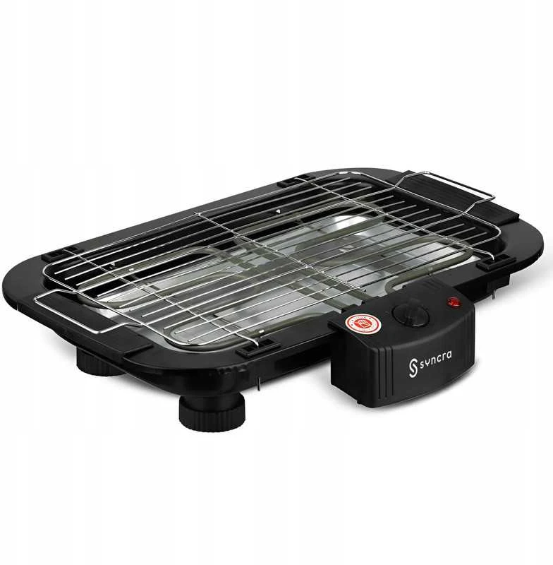 Elektrinis grilis 2000 W – stalo ir pastatomas BBQ su grotelėmis