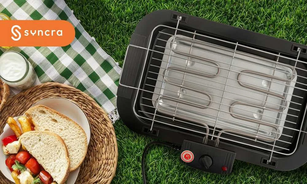 Elektrinis grilis 2000 W – stalo ir pastatomas BBQ su grotelėmis