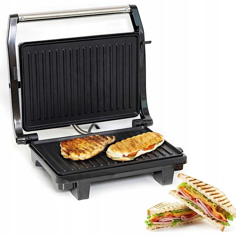 Elektrinis kontaktinis grilis–sumuštinių keptuvas PANINI 750 W, sulankstomas