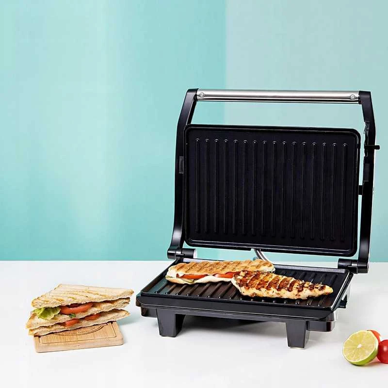 Elektrinis kontaktinis grilis–sumuštinių keptuvas PANINI 750 W, sulankstomas