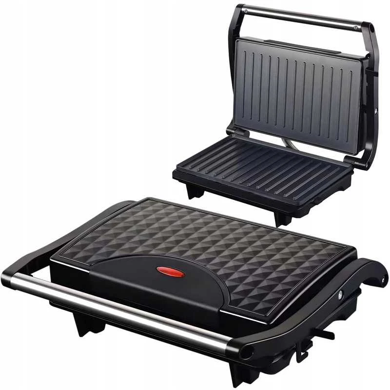 Elektrinis kontaktinis grilis–sumuštinių keptuvas PANINI 750 W, sulankstomas