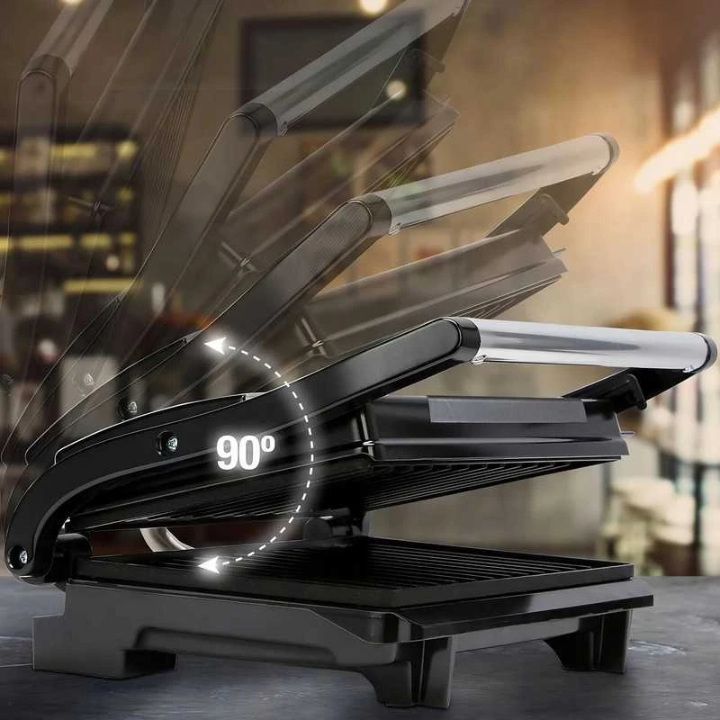 Elektrinis kontaktinis grilis–sumuštinių keptuvas PANINI 750 W, sulankstomas