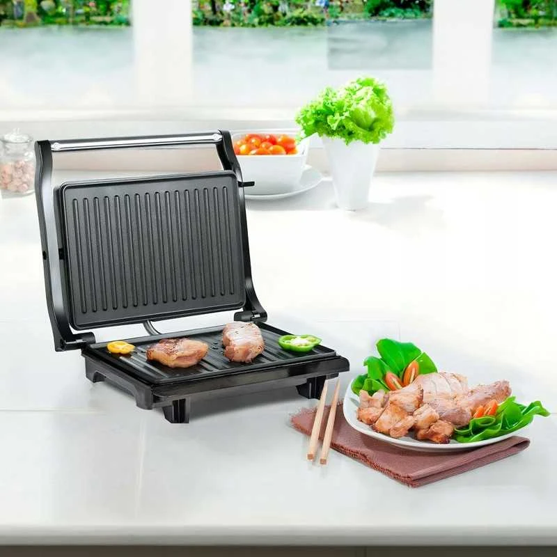 Elektrinis kontaktinis grilis–sumuštinių keptuvas PANINI 750 W, sulankstomas