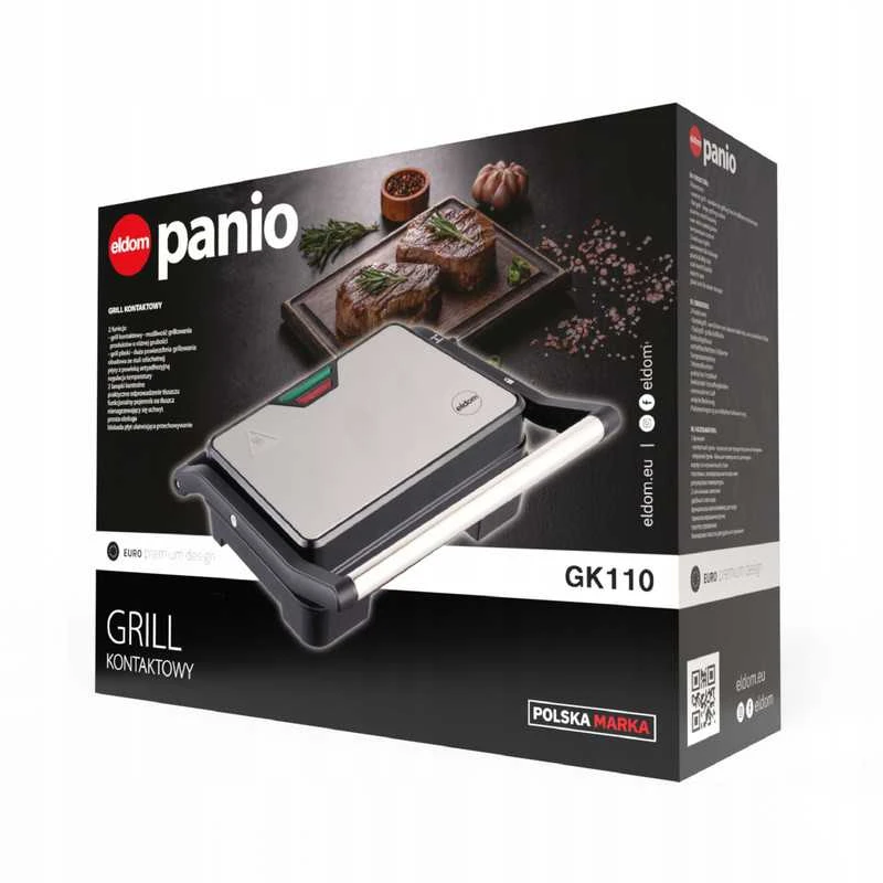 Elektrinis panini grilis–sumuštinių keptuvas Eldom GK110 1000 W, sulankstomas