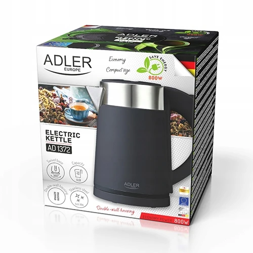 Elektrinis virdulys ADLER, 0,6 l, juodas