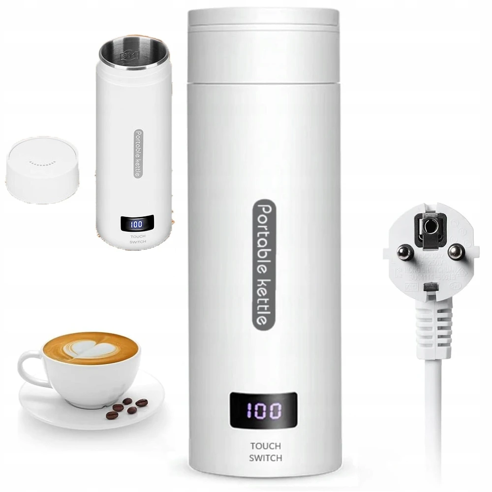 Elektrinis virdulys Bedee, 0,38 l, baltas