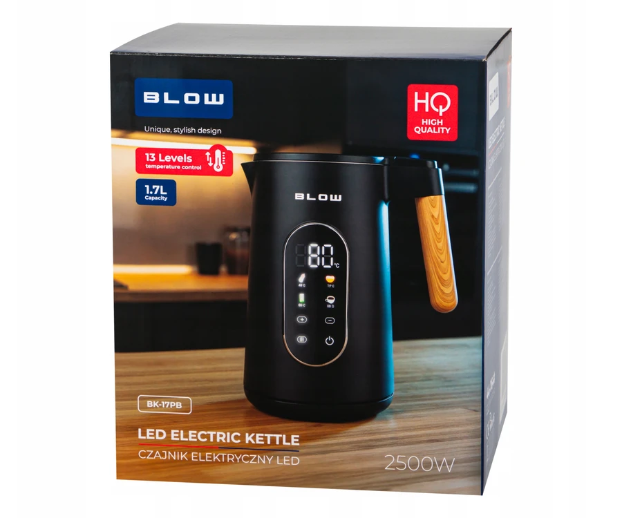 Elektrinis virdulys Blow, 1,7 l, juodas