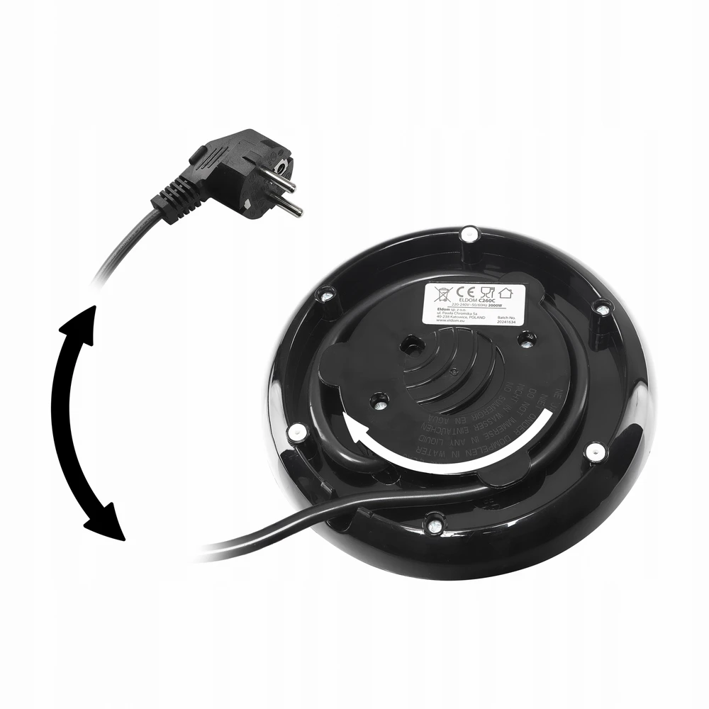 Elektrinis virdulys Eldom, 1,7 l, juodas
