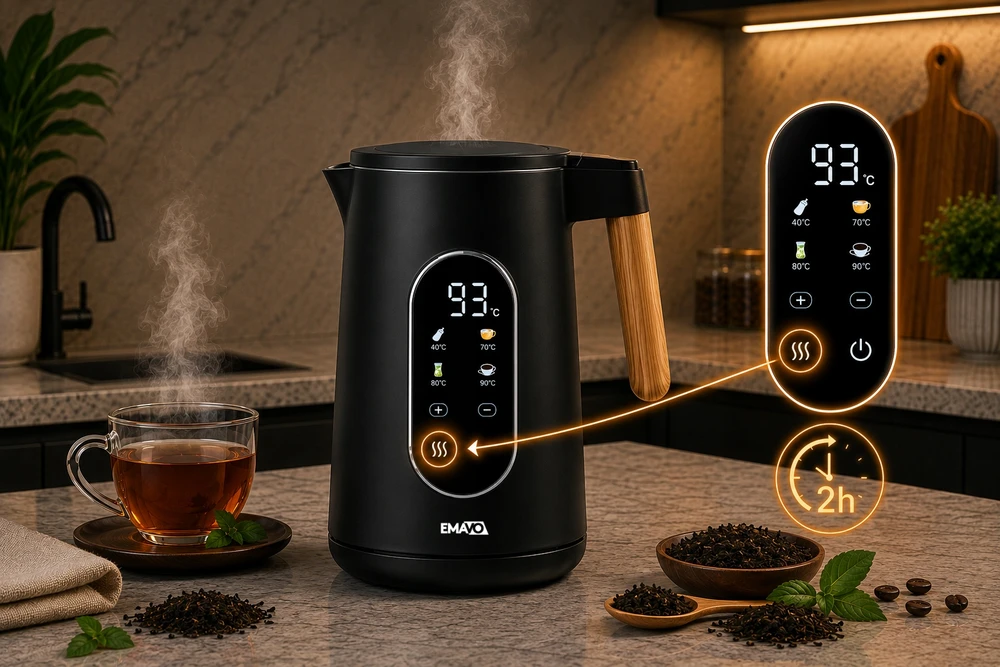 Elektrinis virdulys Emavo, 1,7 l, juodas