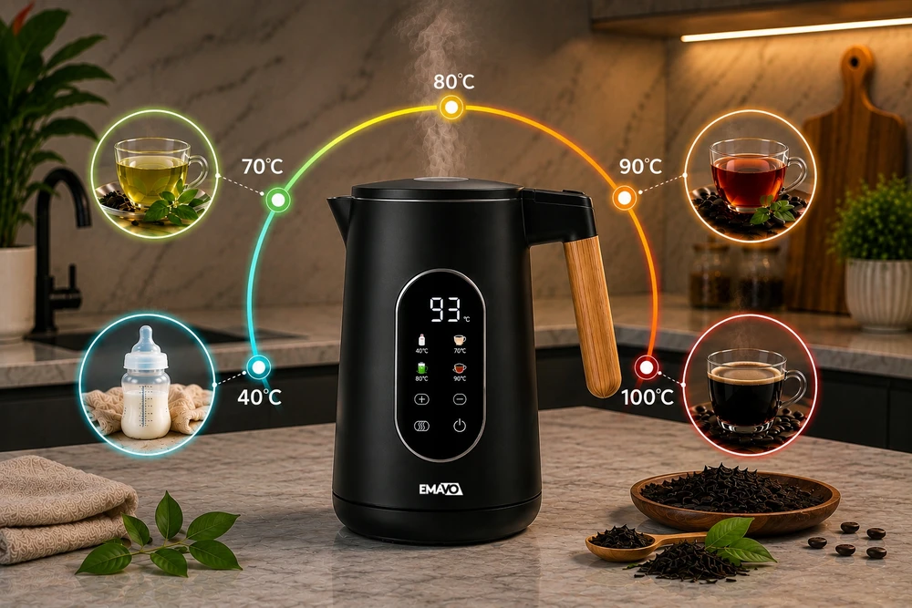 Elektrinis virdulys Emavo, 1,7 l, juodas