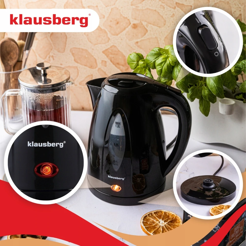 Elektrinis virdulys Klausberg, 1,2 l