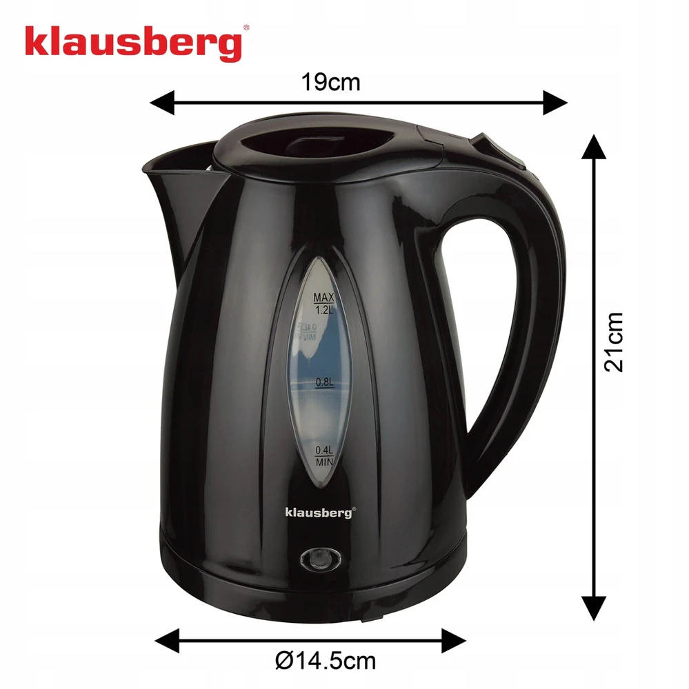 Elektrinis virdulys Klausberg, 1,2 l