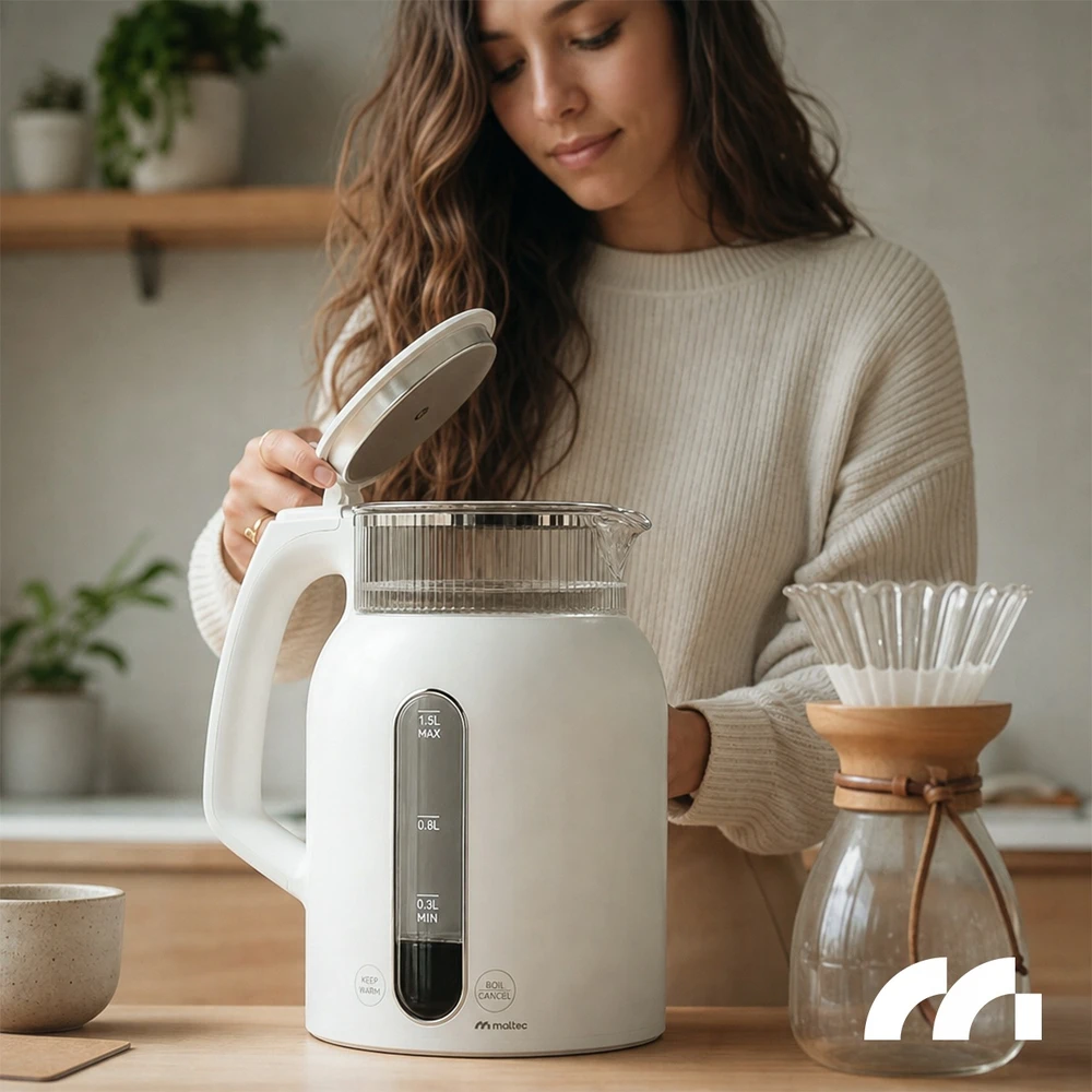 Elektrinis virdulys MalTec, 1,5 l, baltas