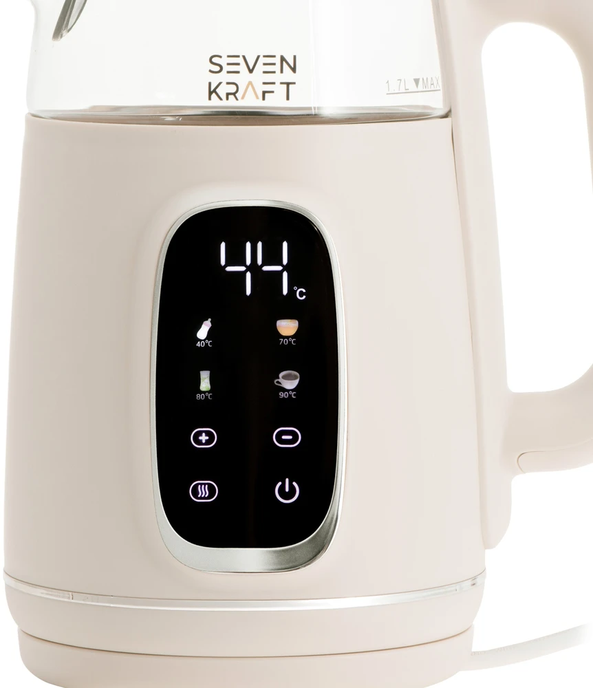 Elektrinis virdulys Sevenkraft, 1,7 l, smėlio spalvos