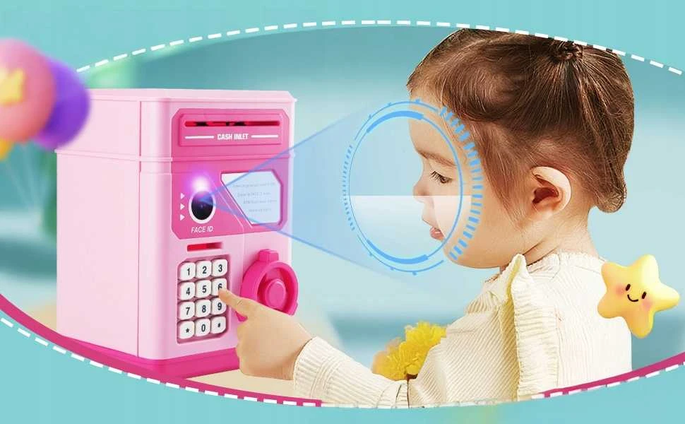 Elektroninė taupyklė–seifas su PIN kodu banknotams ir monetoms