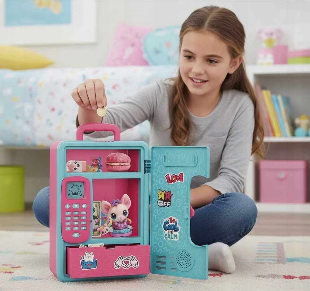 Elektroninė taupyklė–spintelė su PIN kodu vaikams, su lipdukais