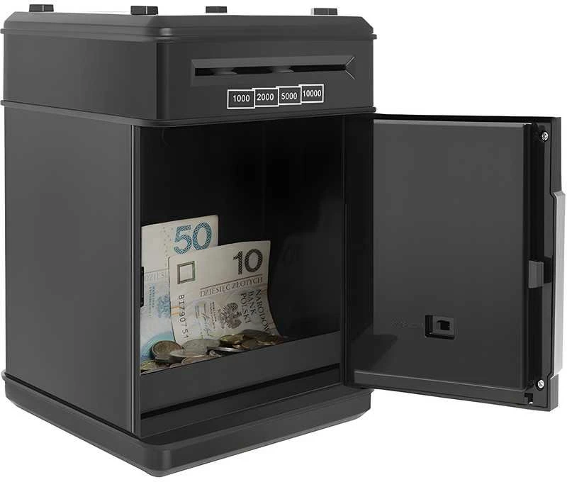 Elektroninė vaikiška taupyklė–seifas ATM su PIN kodu