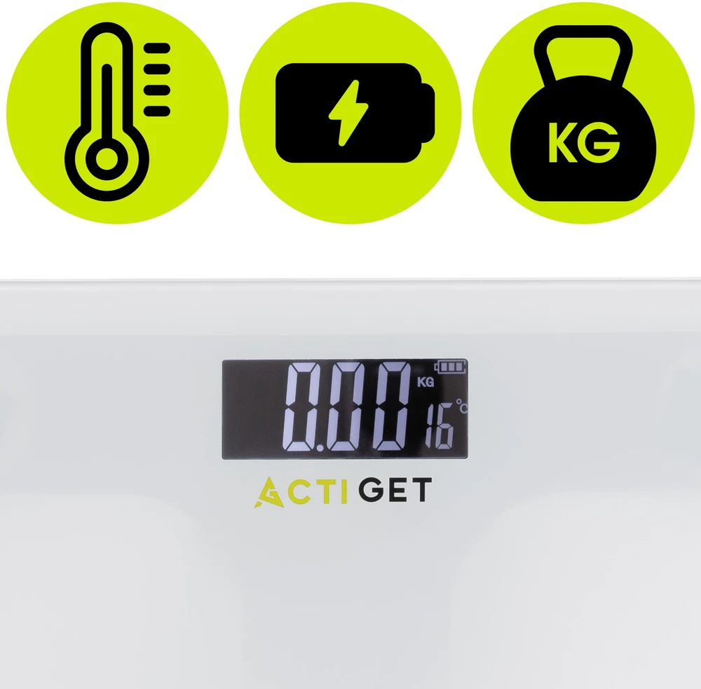 Elektroninės svarstyklės ACTIGET, baltos