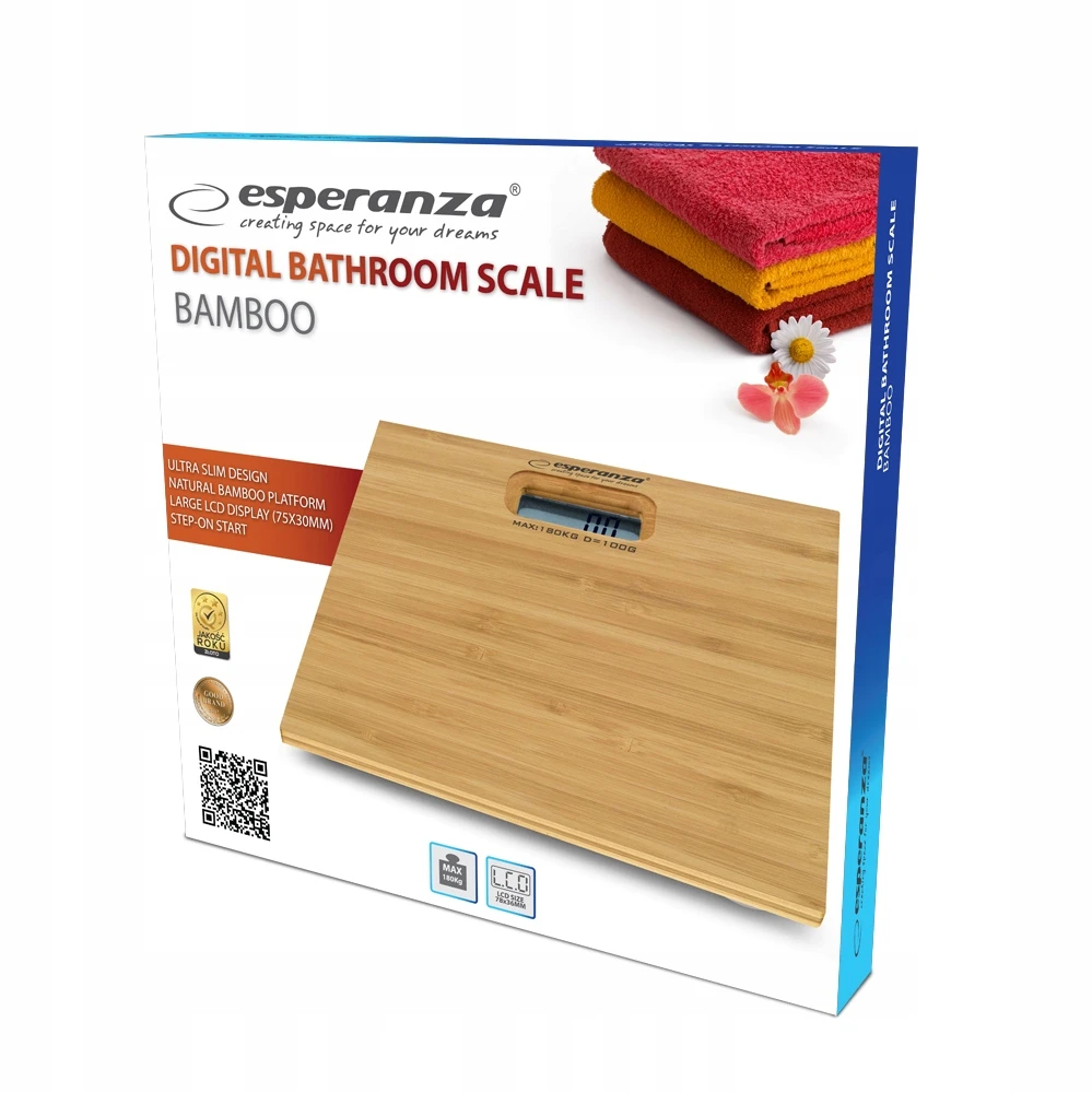 Elektroninės svarstyklės Esperanza Bamboo, 180 kg