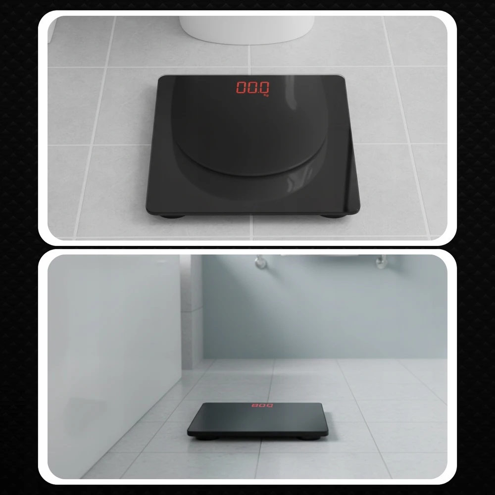 Elektroninės vonios svarstyklės, juodos, 150 kg
