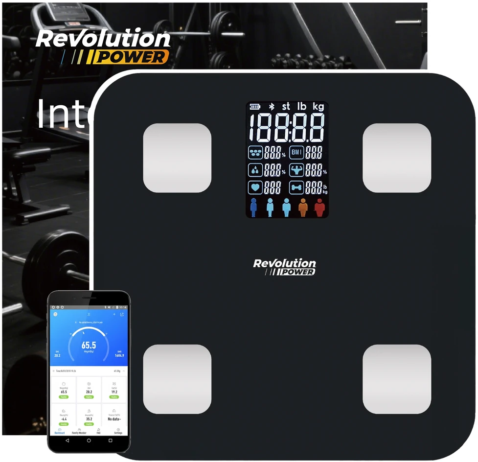 Elektroninės vonios svarstyklės Revolution POWER, juodos