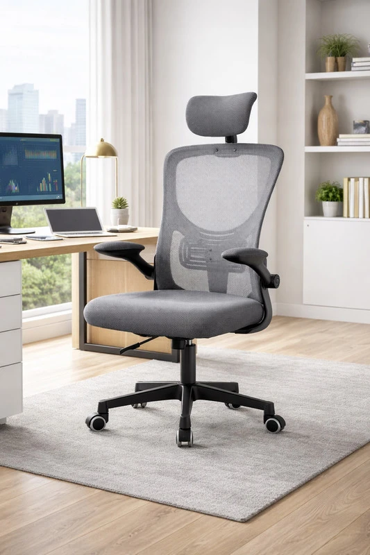 Ergonominė biuro kėdė BATI pilka-juoda
