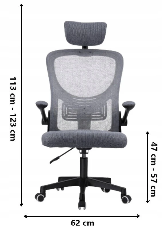 Ergonominė biuro kėdė BATI pilka-juoda