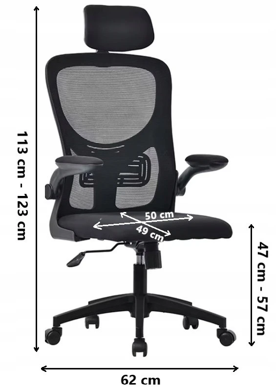 Ergonominė biuro kėdė BATI su tinkleliu, juoda