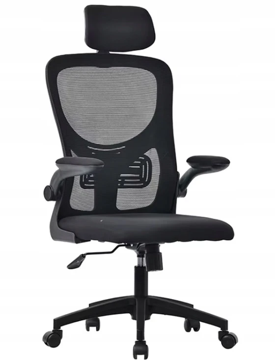 Ergonominė biuro kėdė BATI su tinkleliu, juoda