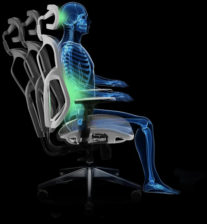 Ergonominė biuro kėdė DIABLO V-BASIC balta-juoda