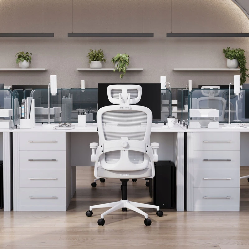 Ergonominė biuro kėdė DIABLO V-Light balta/pilka