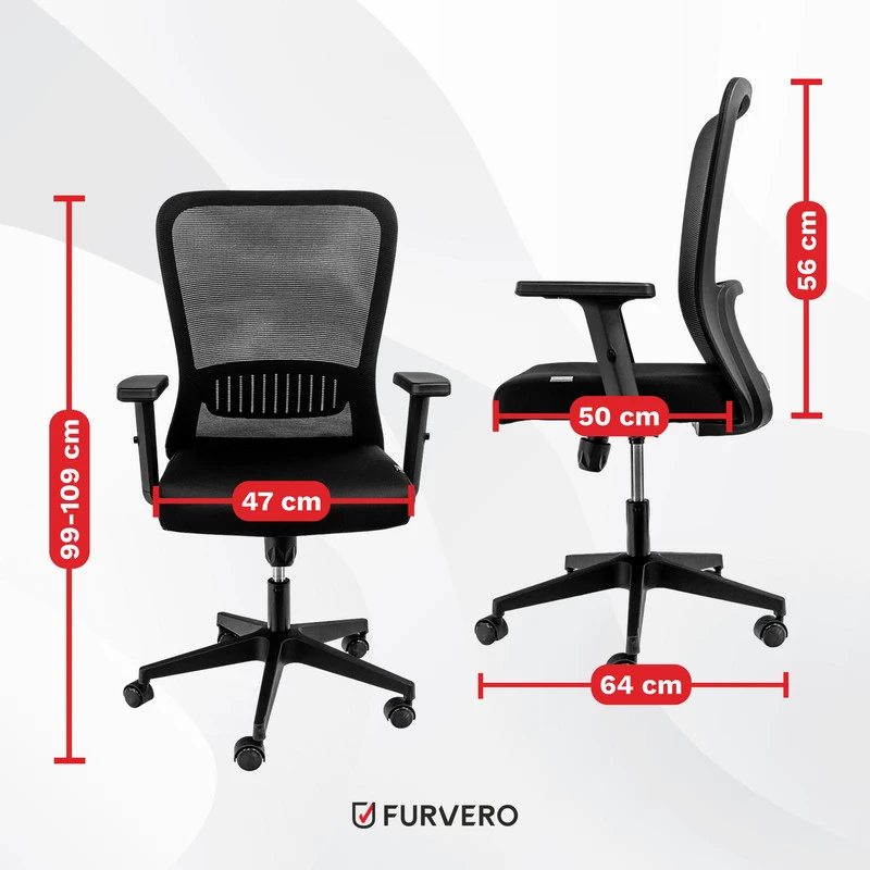 Ergonominė biuro kėdė FURVERO reguliuojama