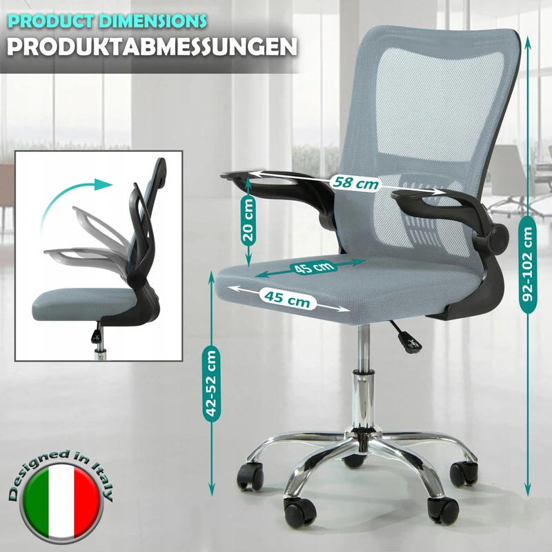 Ergonominė biuro kėdė Sesto Senso V8, pilka, su juosmens atrama