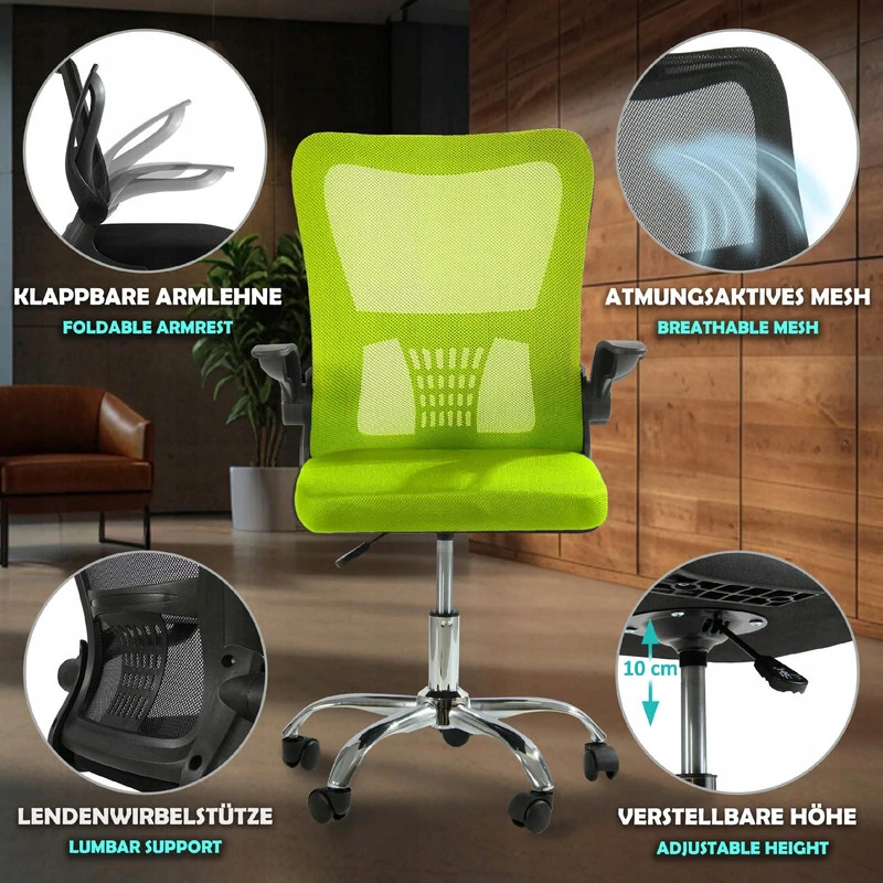 Ergonominė biuro kėdė Sesto Senso V8 žalia