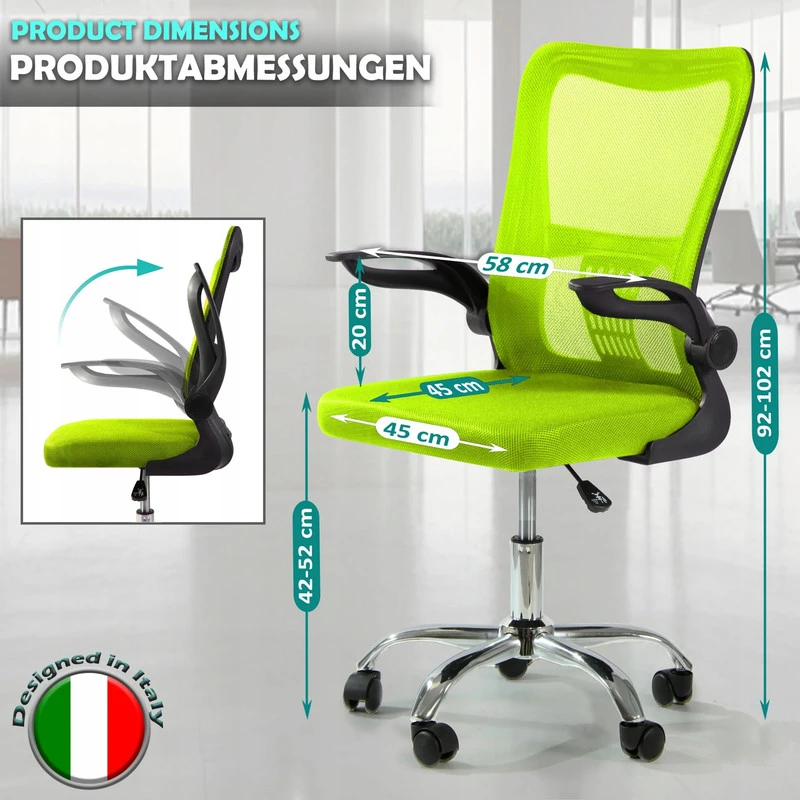 Ergonominė biuro kėdė Sesto Senso V8 žalia