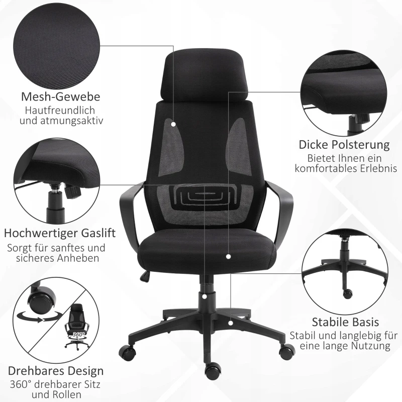Ergonominė biuro kėdė su galvos ir juosmens atrama