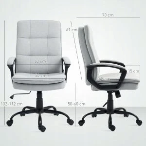Ergonominė biuro kėdė su supimo funkcija, pilka