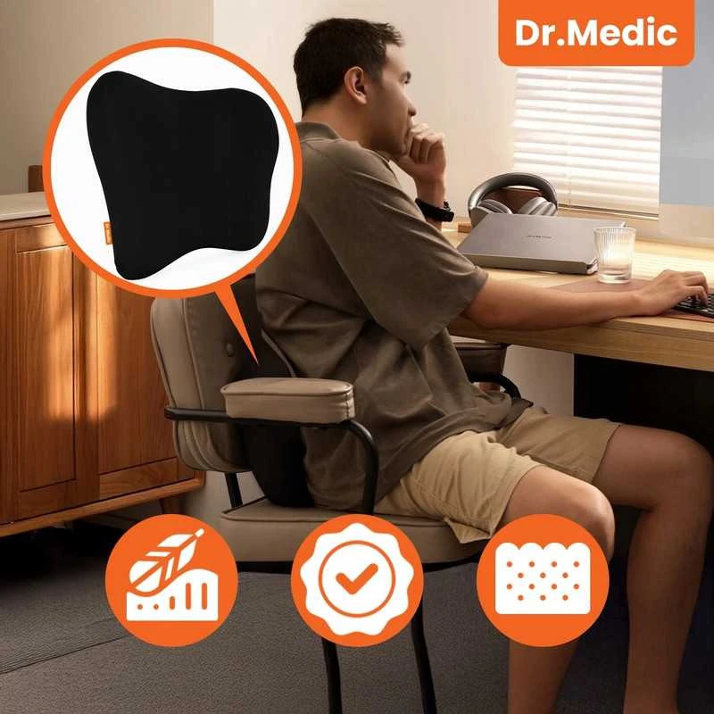 Ergonominė ortopedinė juosmens pagalvė kėdei ir foteliui, Memory Foam