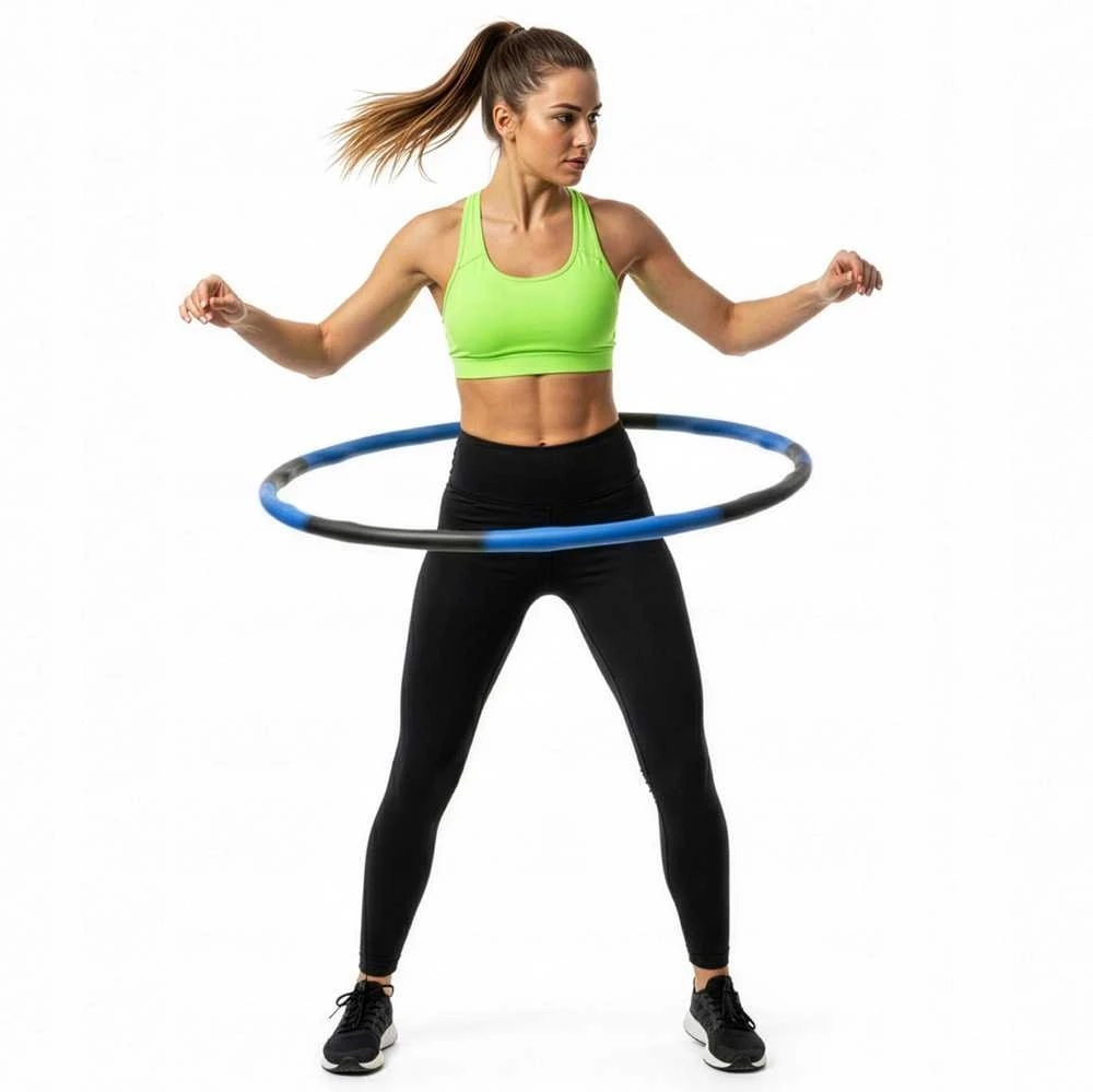 Fitness Hula Hoop lankas 90 cm su masažiniais iškilimais ir minkšta putų danga