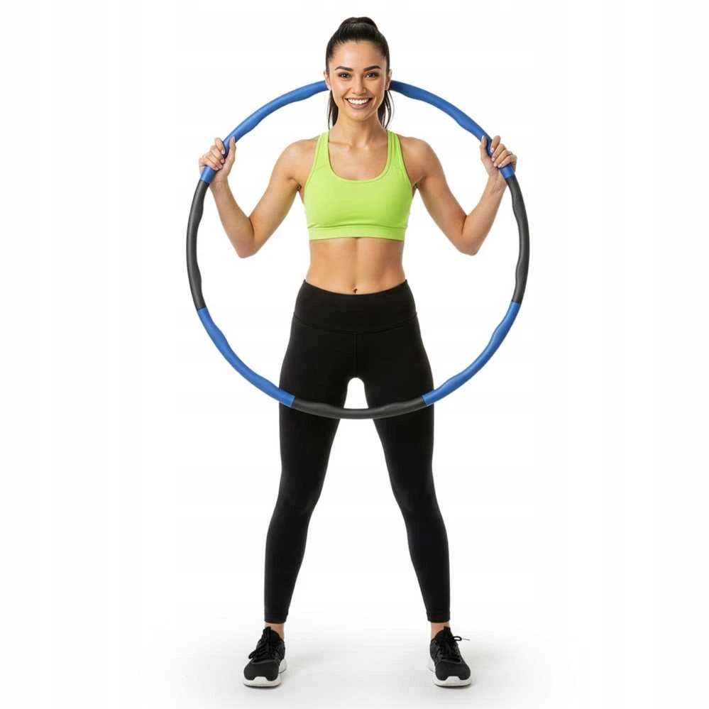 Fitness Hula Hoop lankas 90 cm su masažiniais iškilimais ir minkšta putų danga