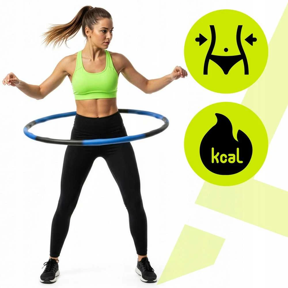 Fitness Hula Hoop lankas 90 cm su masažiniais iškilimais ir minkšta putų danga