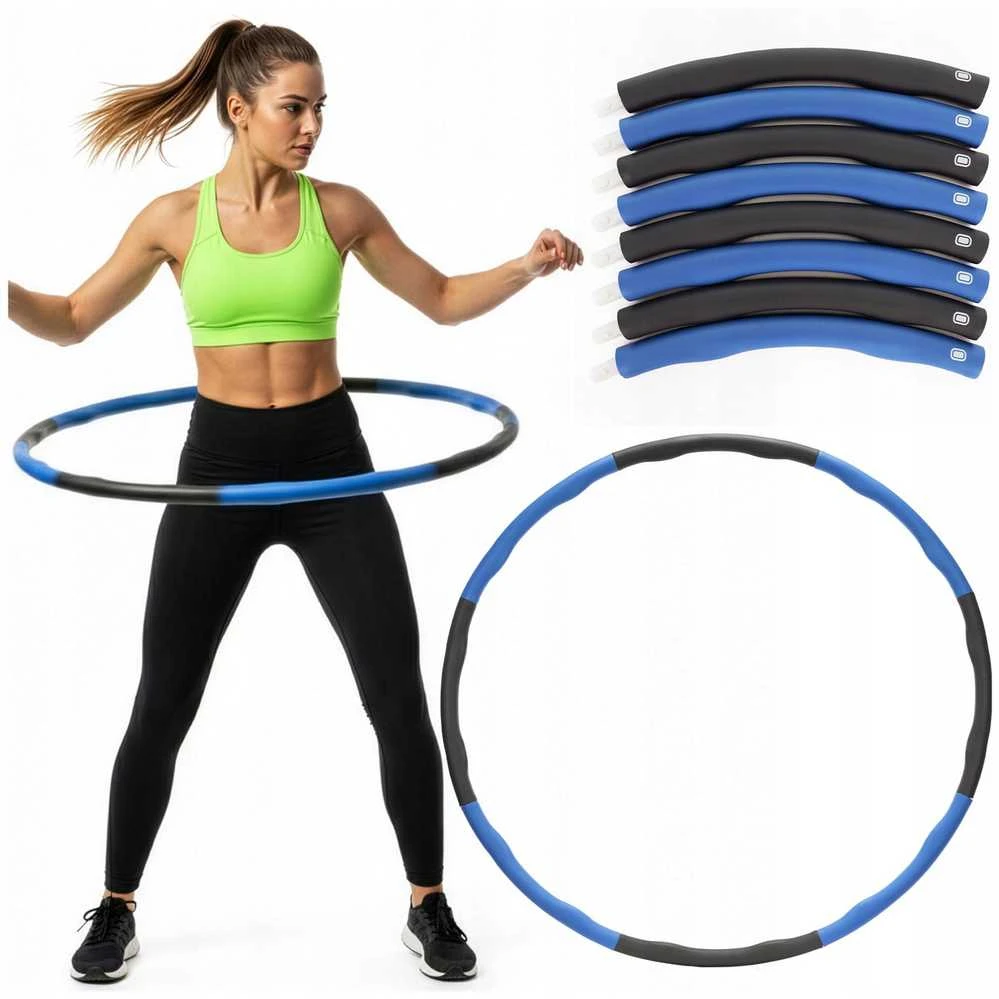 Fitness Hula Hoop lankas 90 cm su masažiniais iškilimais ir minkšta putų danga