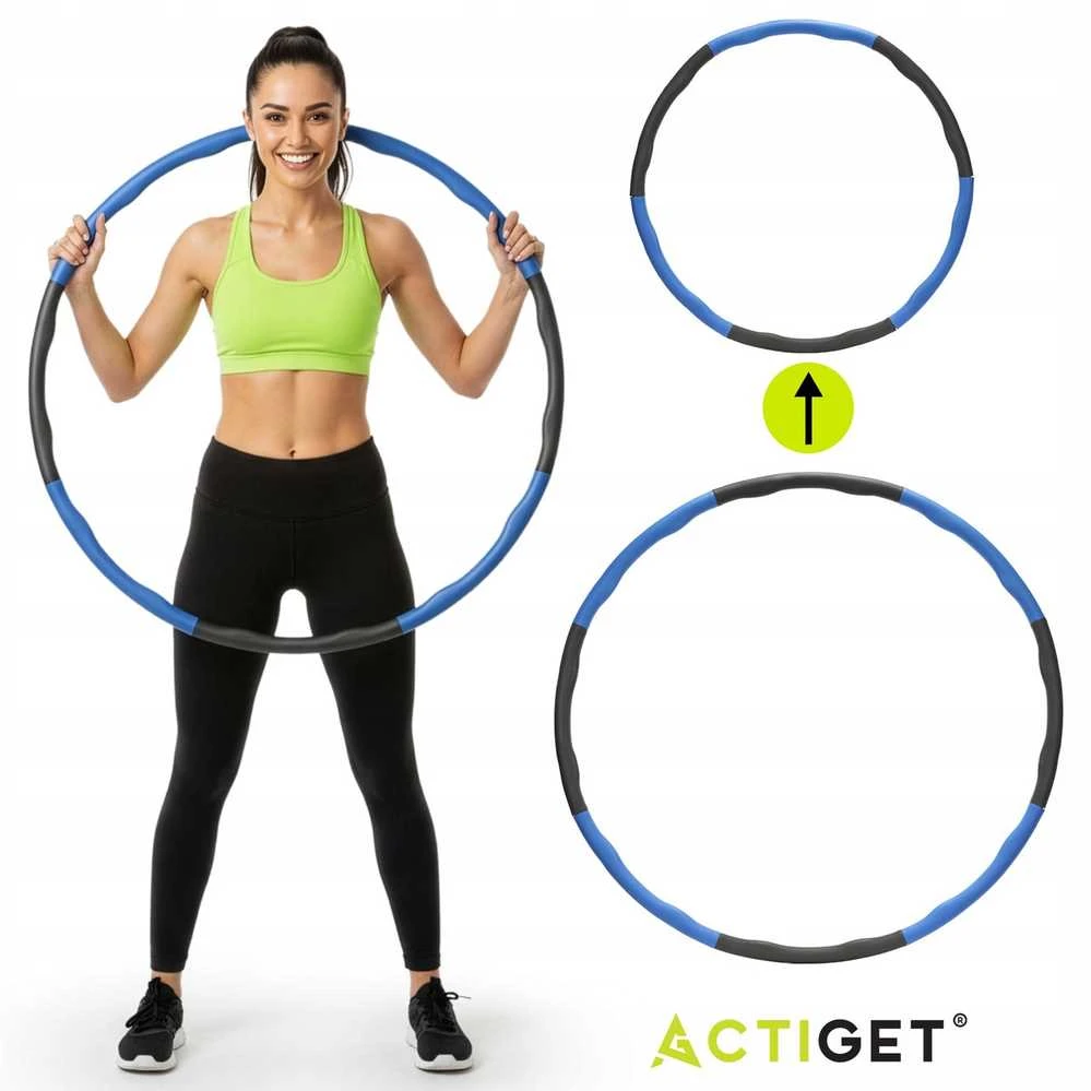 Fitness Hula Hoop lankas 90 cm su masažiniais iškilimais ir minkšta putų danga