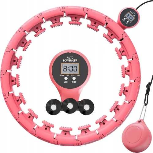 Fitness Hula Hoop su masažuojančiais elementais, svoriu ir treniruotės skaitikliu