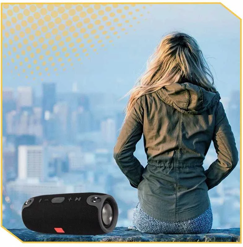 Galinga belaidė „Bluetooth“ kolonėlė su bosu, FM radiju ir dirželiu