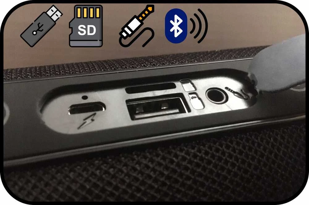 Galinga nešiojama „Bluetooth“ kolonėlė bokšto tipo su FM radiju, USB ir SD